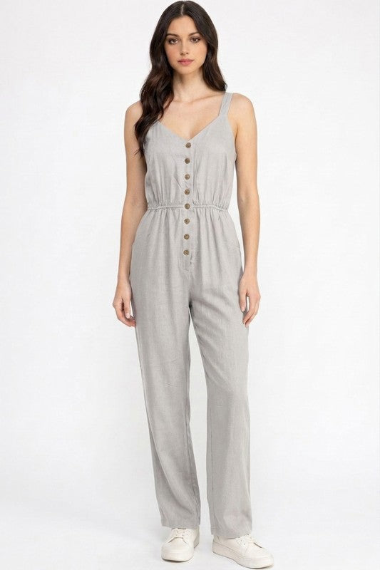 JS03 BUTTON DOWN JUMPSUIT