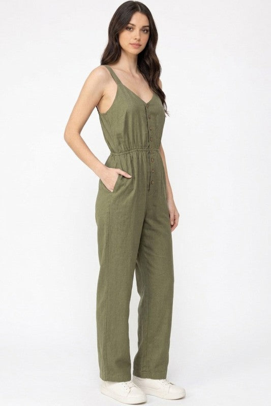 JS03 BUTTON DOWN JUMPSUIT