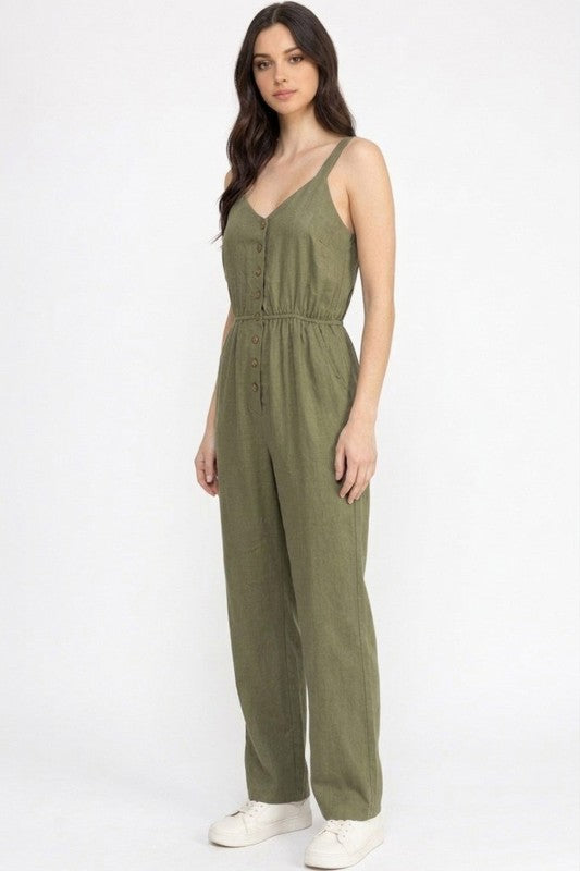 JS03 BUTTON DOWN JUMPSUIT