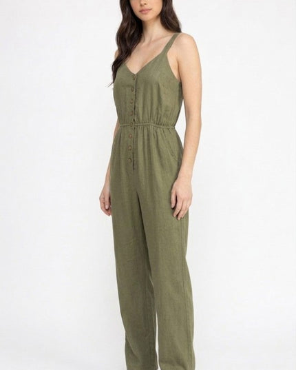 JS03 BUTTON DOWN JUMPSUIT