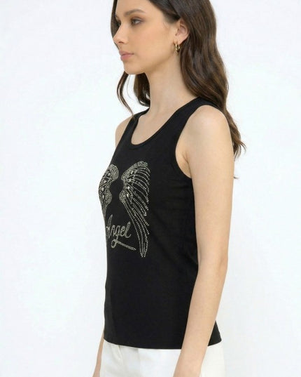 418-ANGEL RHINESTONE TANK TOP