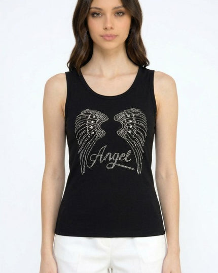418-ANGEL RHINESTONE TANK TOP