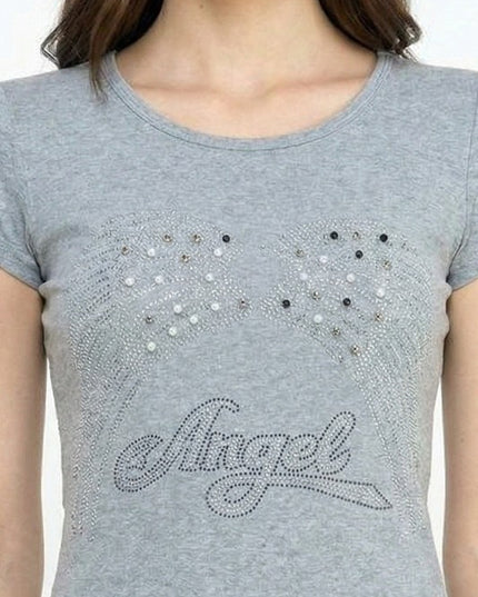 420-ANGEL RHINESTONE TOP