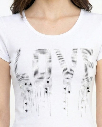 LOVE Rhinestone Tank Top – Slim Fit Sparkle Party Top