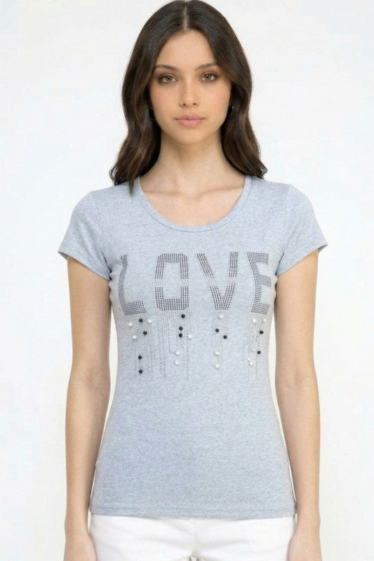 420-LOVE LOVE Rhinestone Tank Top – Slim Fit Sparkle Party Top