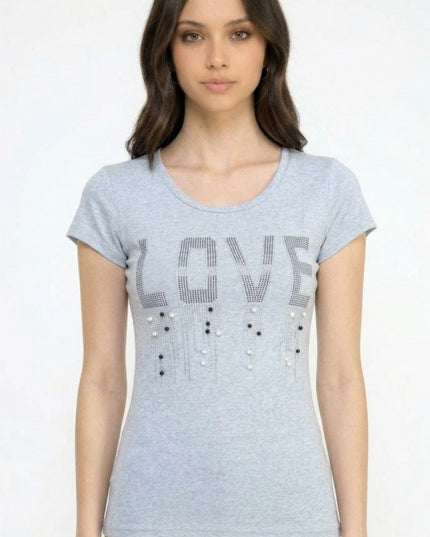 LOVE Rhinestone Tank Top – Slim Fit Sparkle Party Top