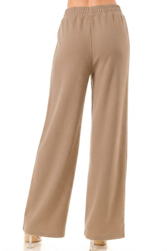 ANT101 Textured Straight Pants – High Waist Structured Fit