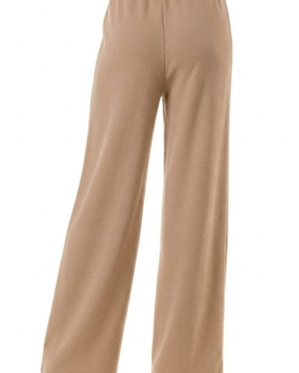 ANT101 Textured Straight Pants – High Waist Structured Fit