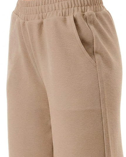 ANT101 Textured Straight Pants – High Waist Structured Fit