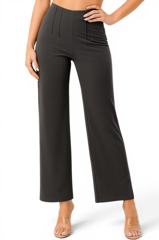 YC105 Pleated Dress Pants – Wide Leg Tailored Fit