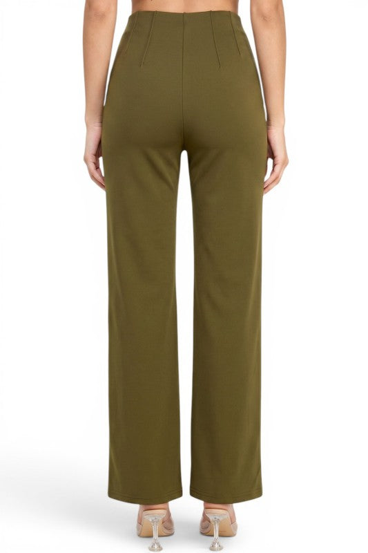 YC105 Pleated Dress Pants – Wide Leg Tailored Fit