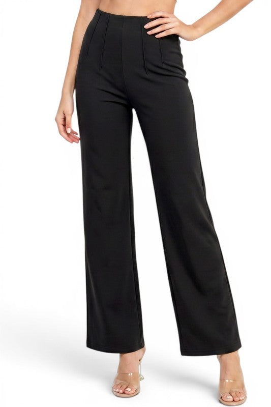 YC105 Pleated Dress Pants – Wide Leg Tailored Fit