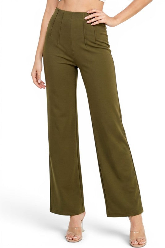 YC105 Pleated Dress Pants – Wide Leg Tailored Fit