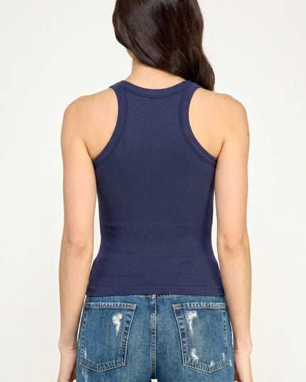 Fitted Racerback Tank Top – California Print Casual Style