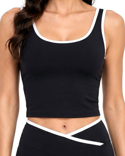 2-Piece Shorts Set – Contrast Tank & Sculpt Fit