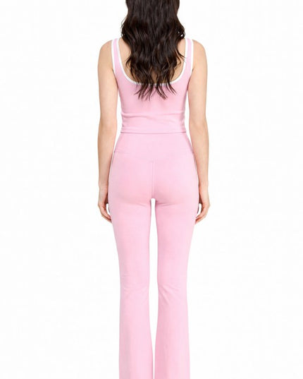 Contrast Yoga Set – Tank Top & Flare Pants Matching Set