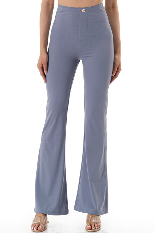 High Rise Flare Leggings – Button Detail Hourglass Fit