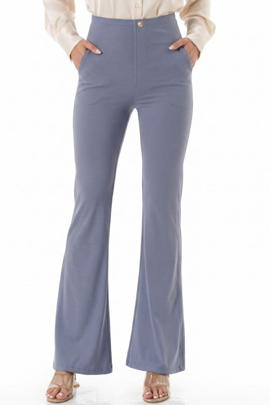 High Rise Flare Leggings – Button Detail Hourglass Fit
