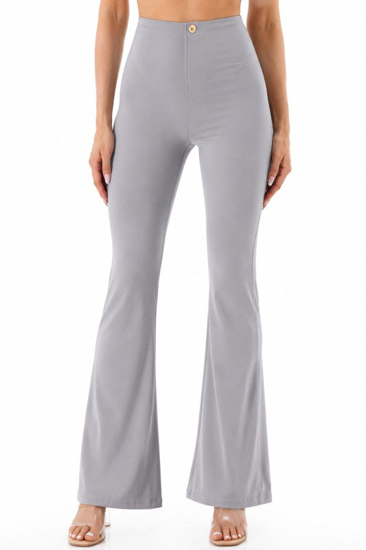 High Rise Flare Leggings – Button Detail Hourglass Fit