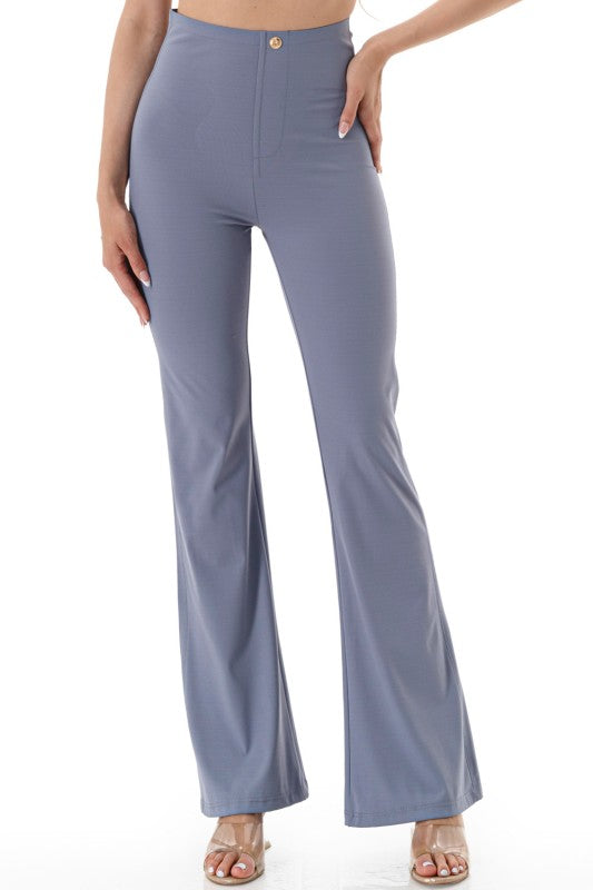 High Rise Flare Leggings – Button Detail Hourglass Fit