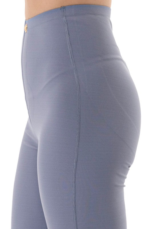 High Rise Flare Leggings – Button Detail Hourglass Fit