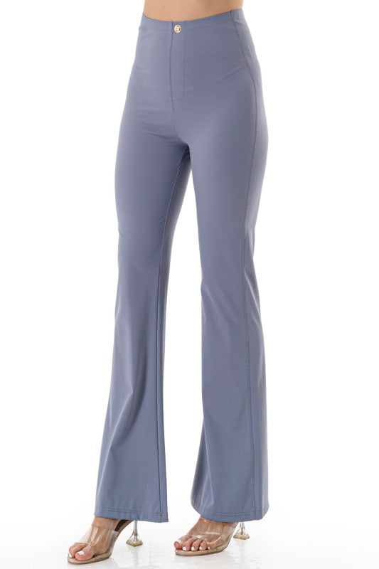 High Rise Flare Leggings – Button Detail Hourglass Fit