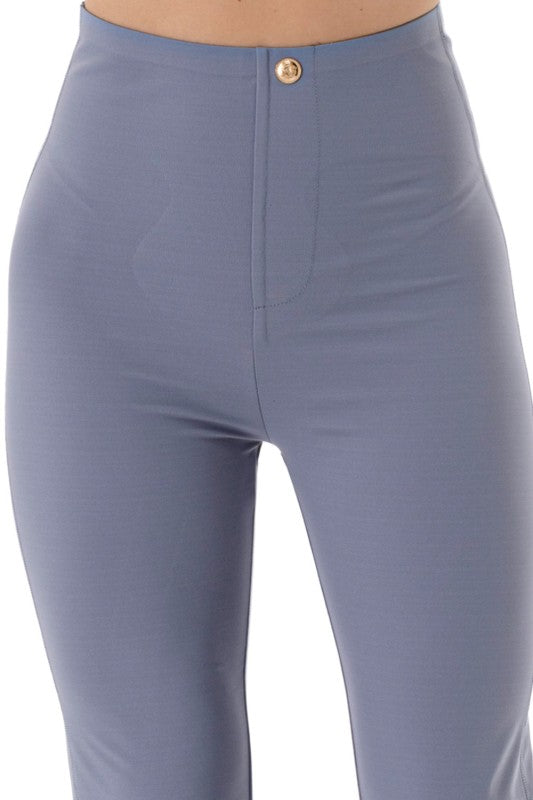High Rise Flare Leggings – Button Detail Hourglass Fit