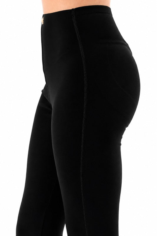 High Rise Hourglass Leggings – Button Detail Sculpt Fit