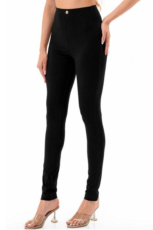 High Rise Hourglass Leggings – Button Detail Sculpt Fit