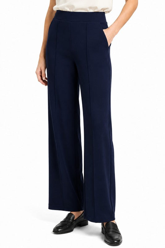 PLUS YC34X Plus Size Pleated Pants – Wide Leg with Side Pockets