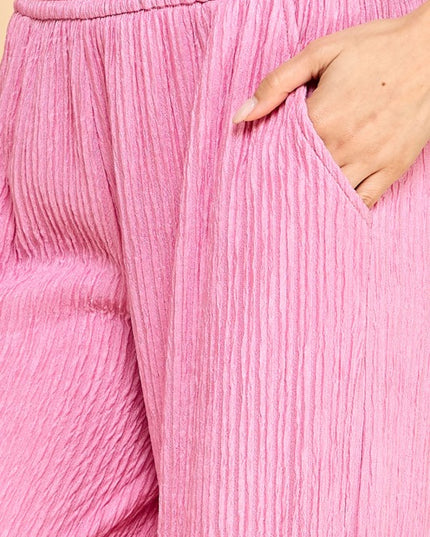 Crinkle Lounge Pants – Relaxed Wide Leg Fit