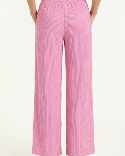 Crinkle Lounge Pants – Relaxed Wide Leg Fit