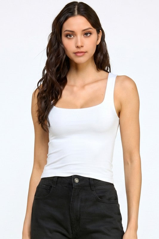 Double Layer Tank Top – Soft Stretch Slim Fit Casual Top