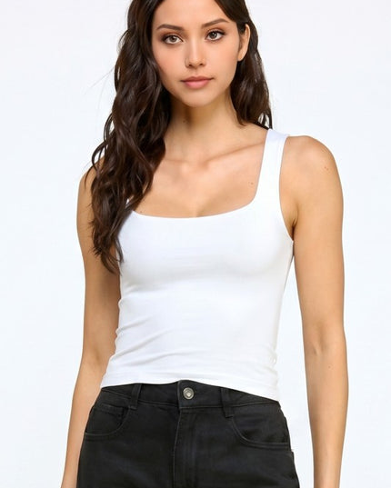 Double Layer Tank Top – Soft Stretch Slim Fit Casual Top