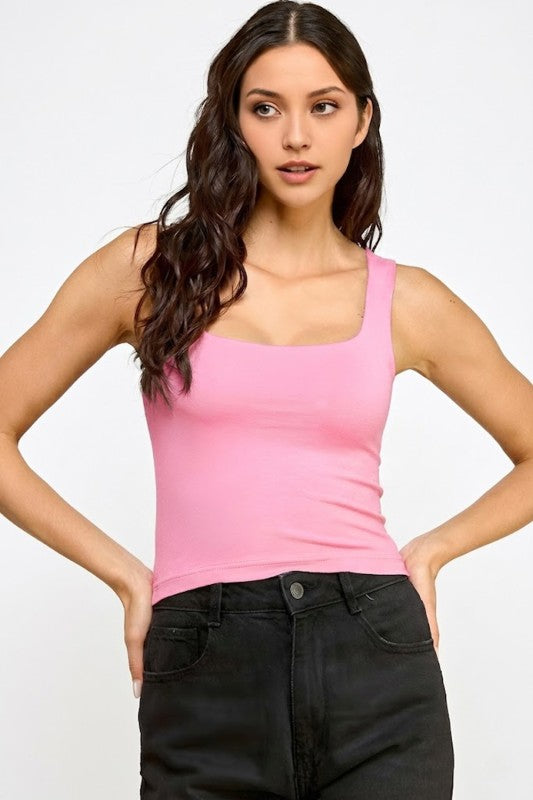 Double Layer Tank Top – Soft Stretch Slim Fit Casual Top