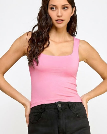 Double Layer Tank Top – Soft Stretch Slim Fit Casual Top
