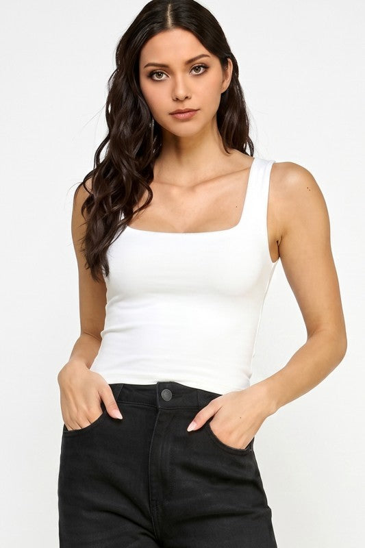 Double Layer Tank Top – Soft Stretch Slim Fit Casual Top