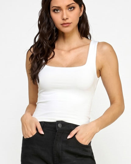 Double Layer Tank Top – Soft Stretch Slim Fit Casual Top
