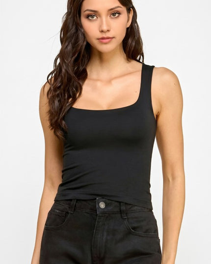 Double Layer Tank Top – Soft Stretch Slim Fit Casual Top