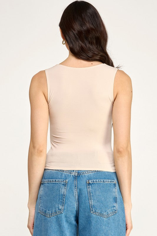 Square Neck Crop Top – Slim Fit Soft Stretch Tee