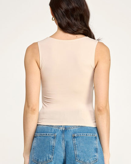 Square Neck Crop Top – Slim Fit Soft Stretch Tee