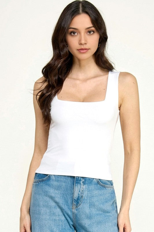 Square Neck Crop Top – Slim Fit Soft Stretch Tee