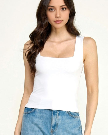 Square Neck Crop Top – Slim Fit Soft Stretch Tee