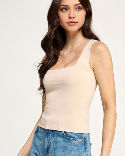 Square Neck Crop Top – Slim Fit Soft Stretch Tee
