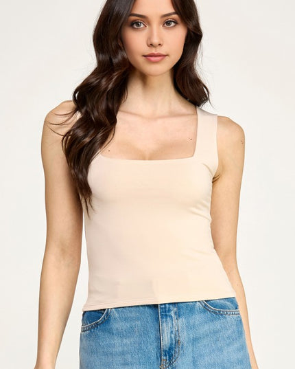 Square Neck Crop Top – Slim Fit Soft Stretch Tee