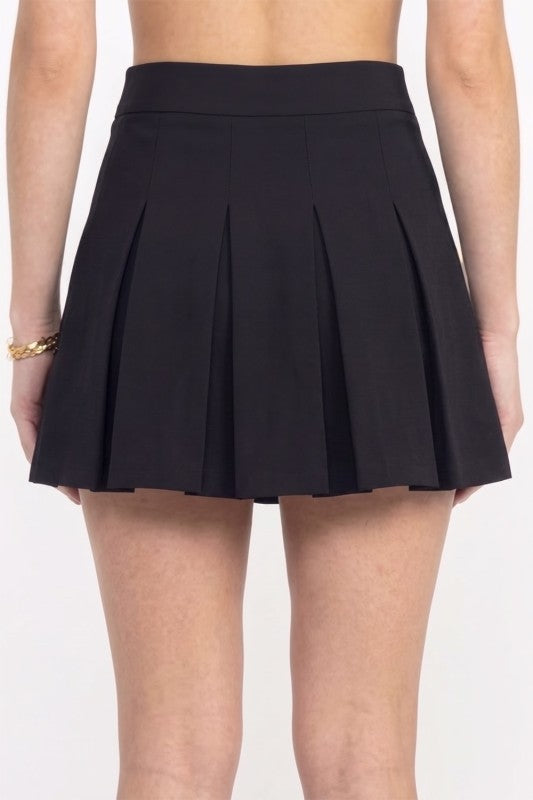 Pleated Mini Skort – High Waist Stretch Fit