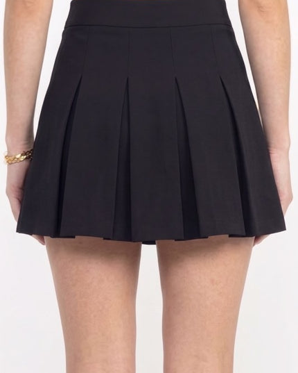 Pleated Mini Skort – High Waist Stretch Fit