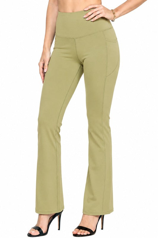 Active Yoga Flare Pants – High Waist Side Pocket Fit