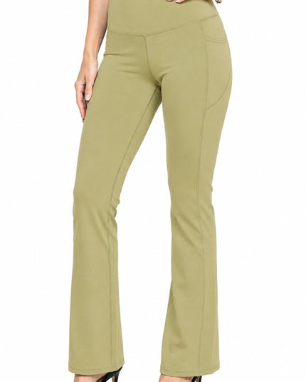 Active Yoga Flare Pants – High Waist Side Pocket Fit