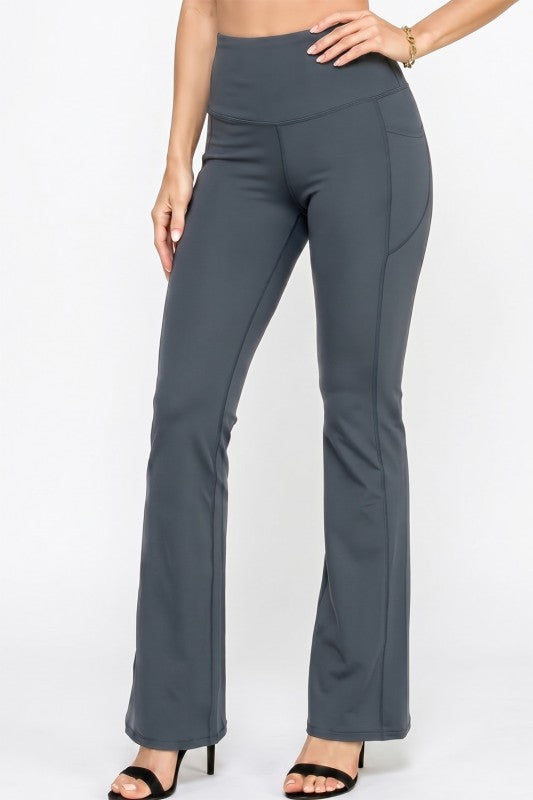Active Yoga Flare Pants – High Waist Side Pocket Fit